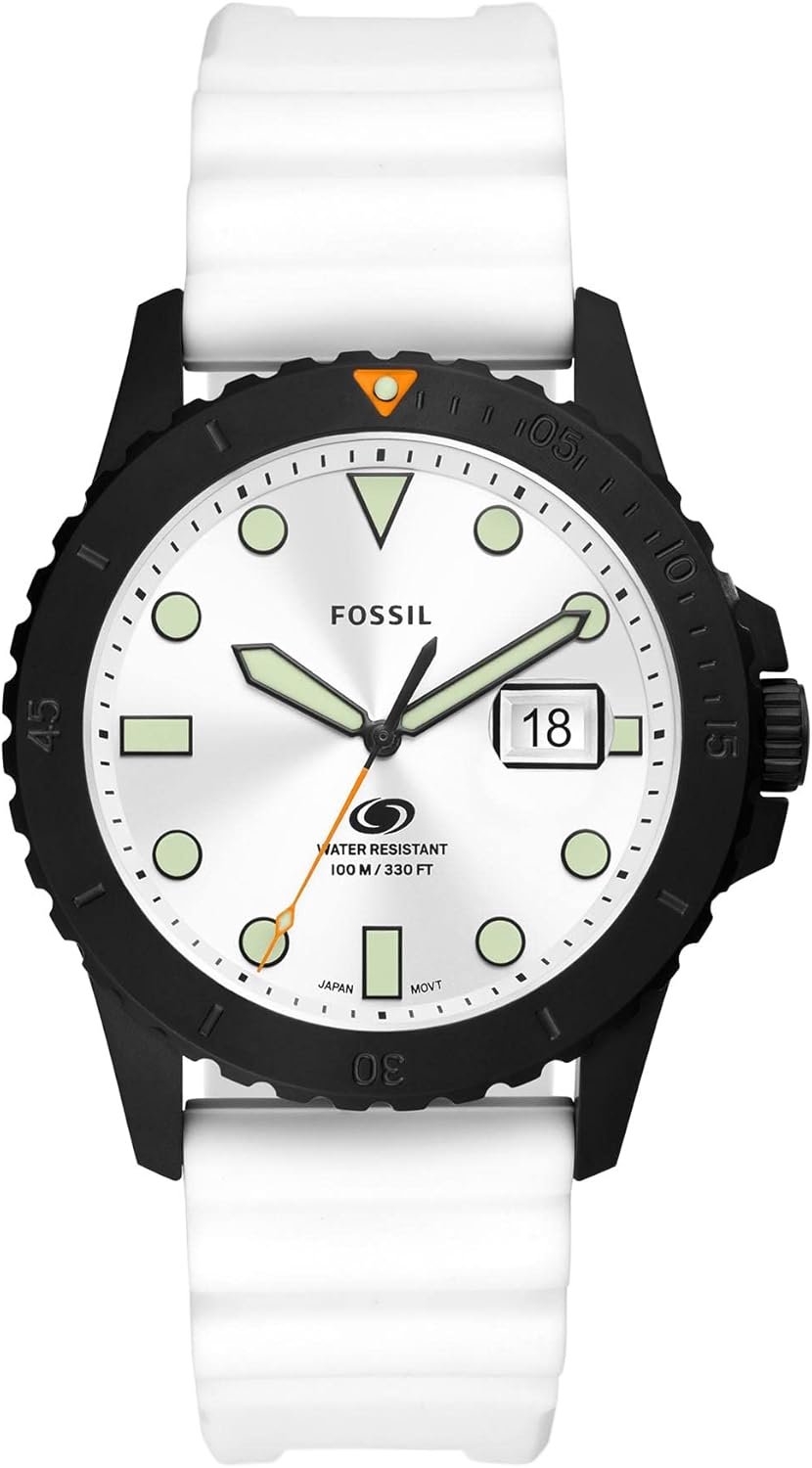Fossil Reloj casual de acero inoxidable de cuarzo azul para hombre