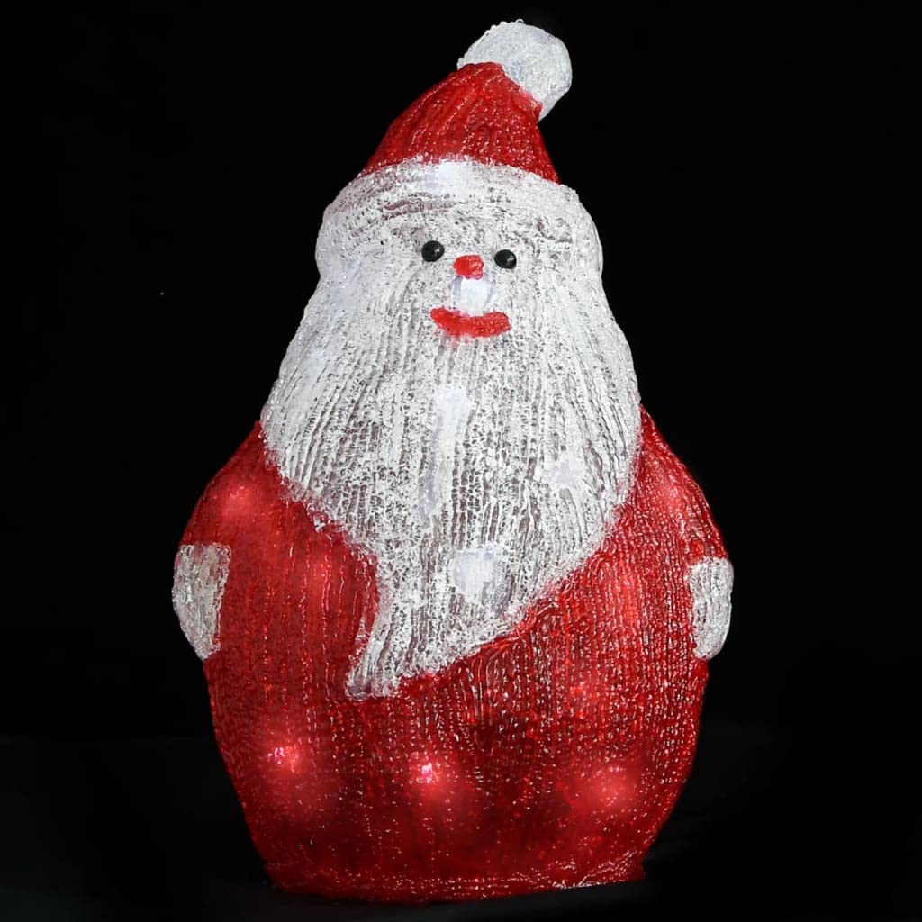 Silhouette Père Noël LED acrylique rouge 28 cm intérieur extérieur avec 25 lumières LED 8 modes d’éclairage batterie décoration Noël jardin maison ambiance festive