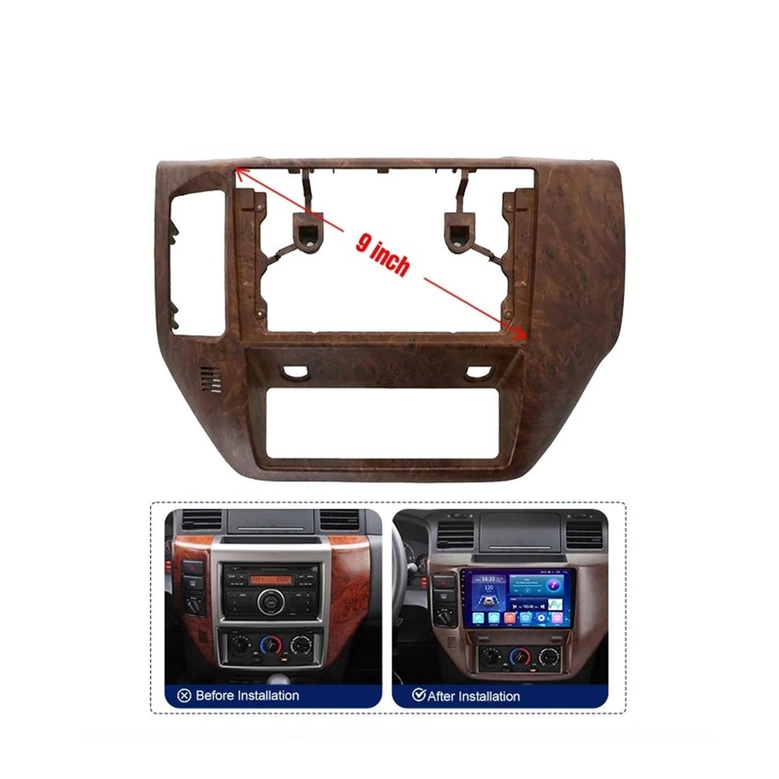 Mascherina Autoradio Cornice Stereo Auto 9 Pollici Telaio Fascia Adattatore Android GPS Lettore Stereo Radio Dash Kit Pannello per Nissan per Patrol 2004-2011 2012