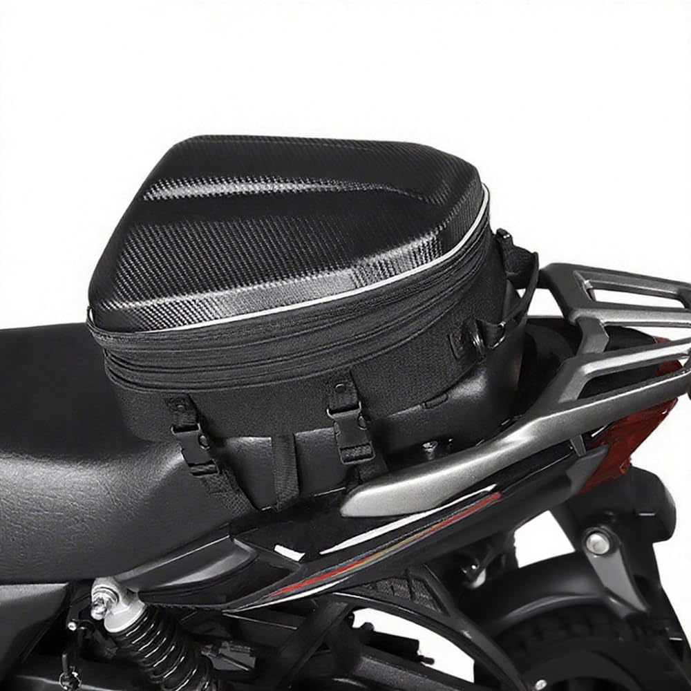 Motorcycle Saddle Bag for Yamaha FZ10 MT10 MT10 SP, Motorbike Waterproof Tail Bag Expandable Motorcycle Tail Pack Hard Shell Motorcycle Helmet Backpack