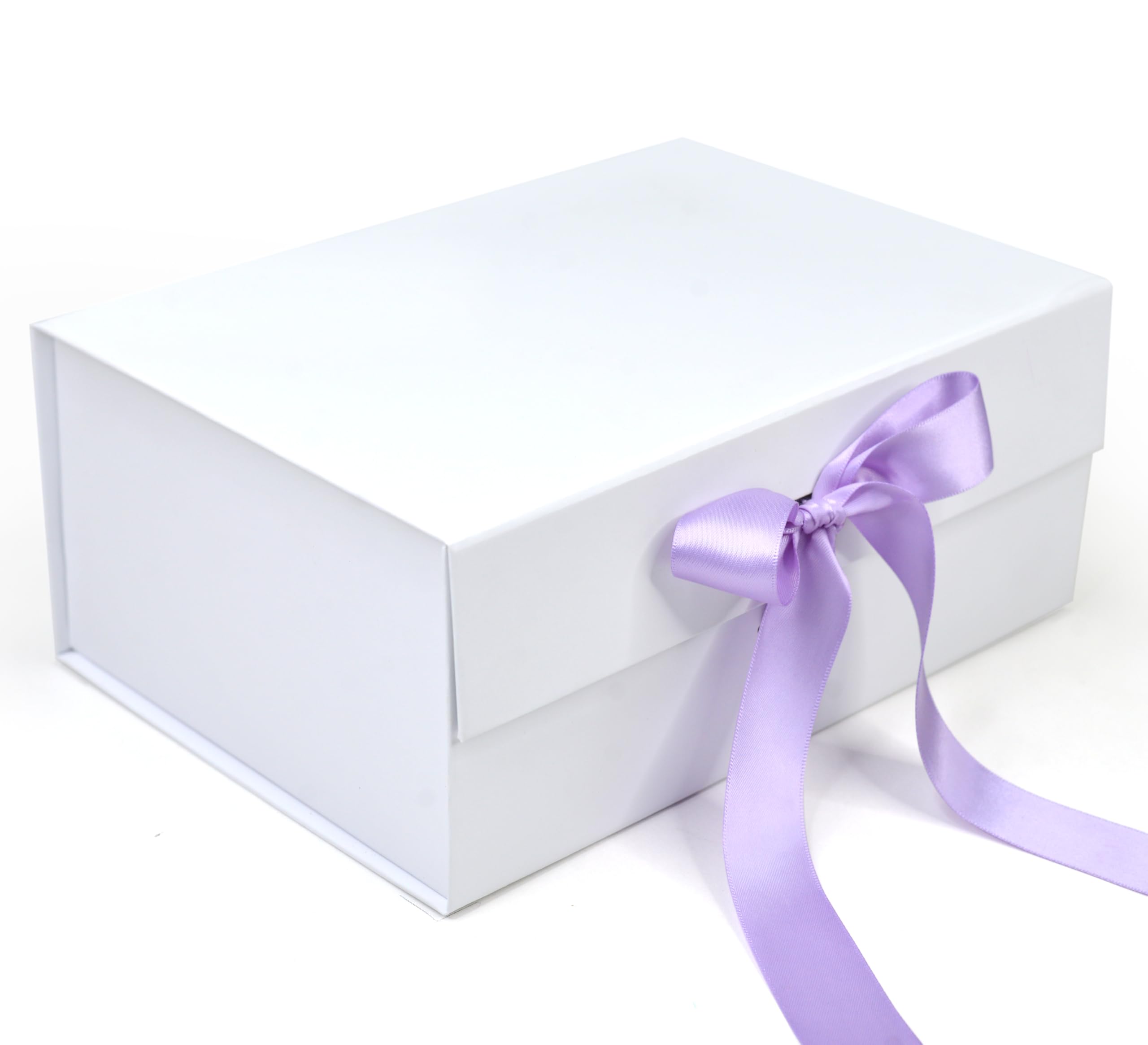 RBS® - White Gift Box for Packing 23x16x10cm Empty Gift Box (1 Pack) Decorative Gift Packing Box Multipurpose Gift Hampers Hold Upto 5kg Reuse Gift Boxes for Packaging (White Box with Lavender Ribbon)-image-34