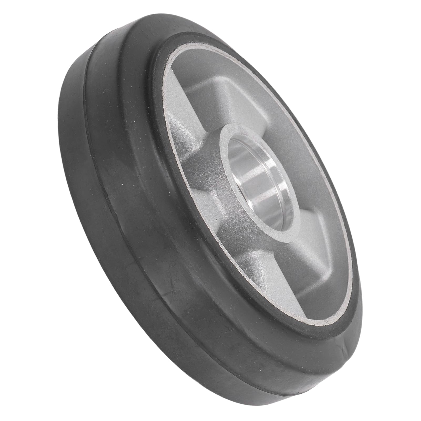 Roue de de Camion 180 X 50 Mm, Trou de Roulement 6204, Pneu de Rechange en Caoutchouc Solide pour Chariot élévateur Hydraulique Artisanal avec Moyeu en Acier Inoxydable,