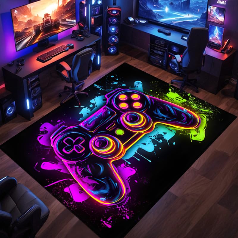 Gaming Rug - for Boys Room Gamer Carpet - Gaming Area Rug - 94x63 inches