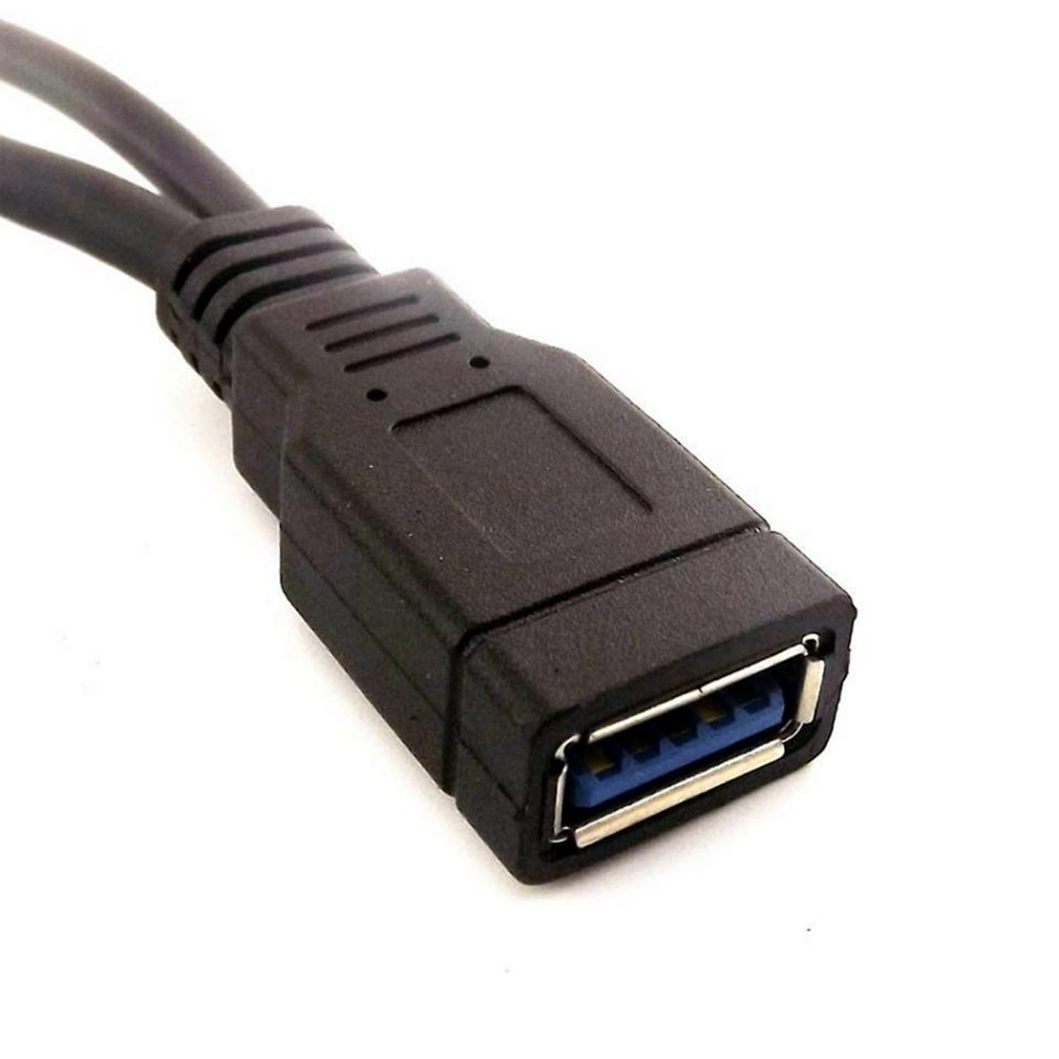 ALINNA Lot de 2 câbles d'extension USB 3.0 femelle vers double USB mâle pour disque dur mobile 2,5" Noir