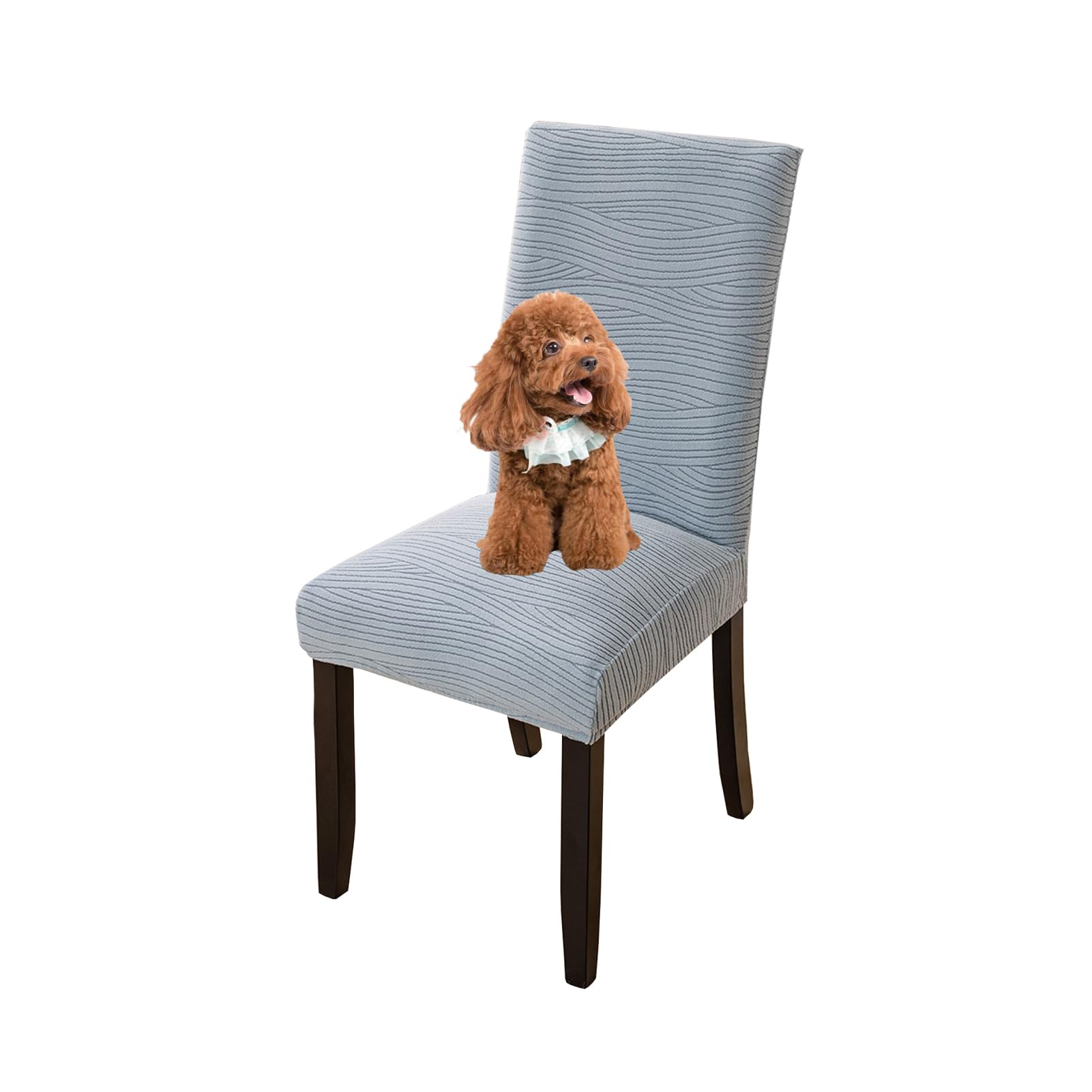YCDZSW Stretch Dining Chair Slipcover, Jacquard Dining Chairs Protector Slipcovers, Removable Washable, for Hotel, Restaurant, Wedding, Banquet, Ceremony (Blue,Pack of 1)