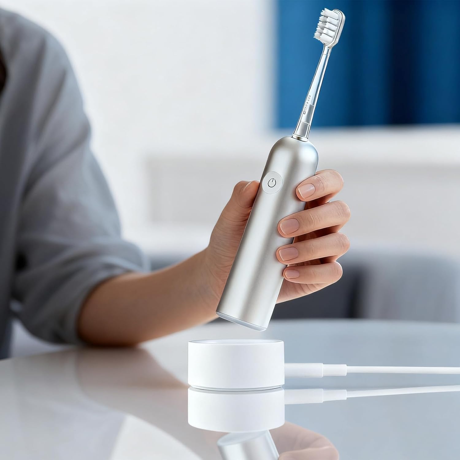 Base de carga para cepillos de dientes Laifen, base de cargador de cepillo de dientes eléctrico y soporte adecuado para LFTB01-S/LFTB01-P/LFTB01-A, incluye cable USB C y adaptador. (blanco)