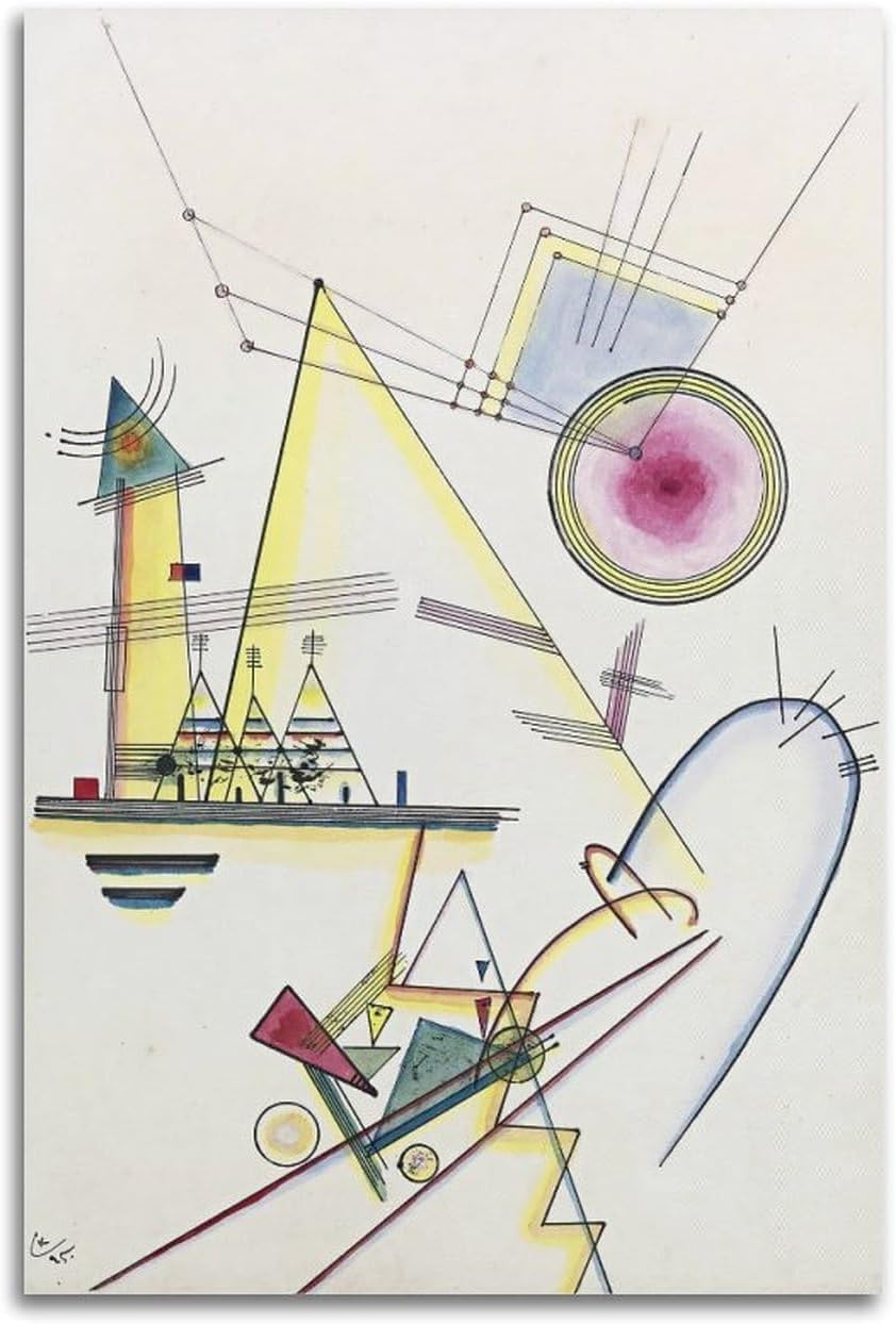 Rikin Liuff Delicate Soul by Wassily Kandinsky Canvas Poster Retro Wall Art Abstract Painting Wassily Kandinsky Prints for Home Picture Decor 40x55cm Frameless