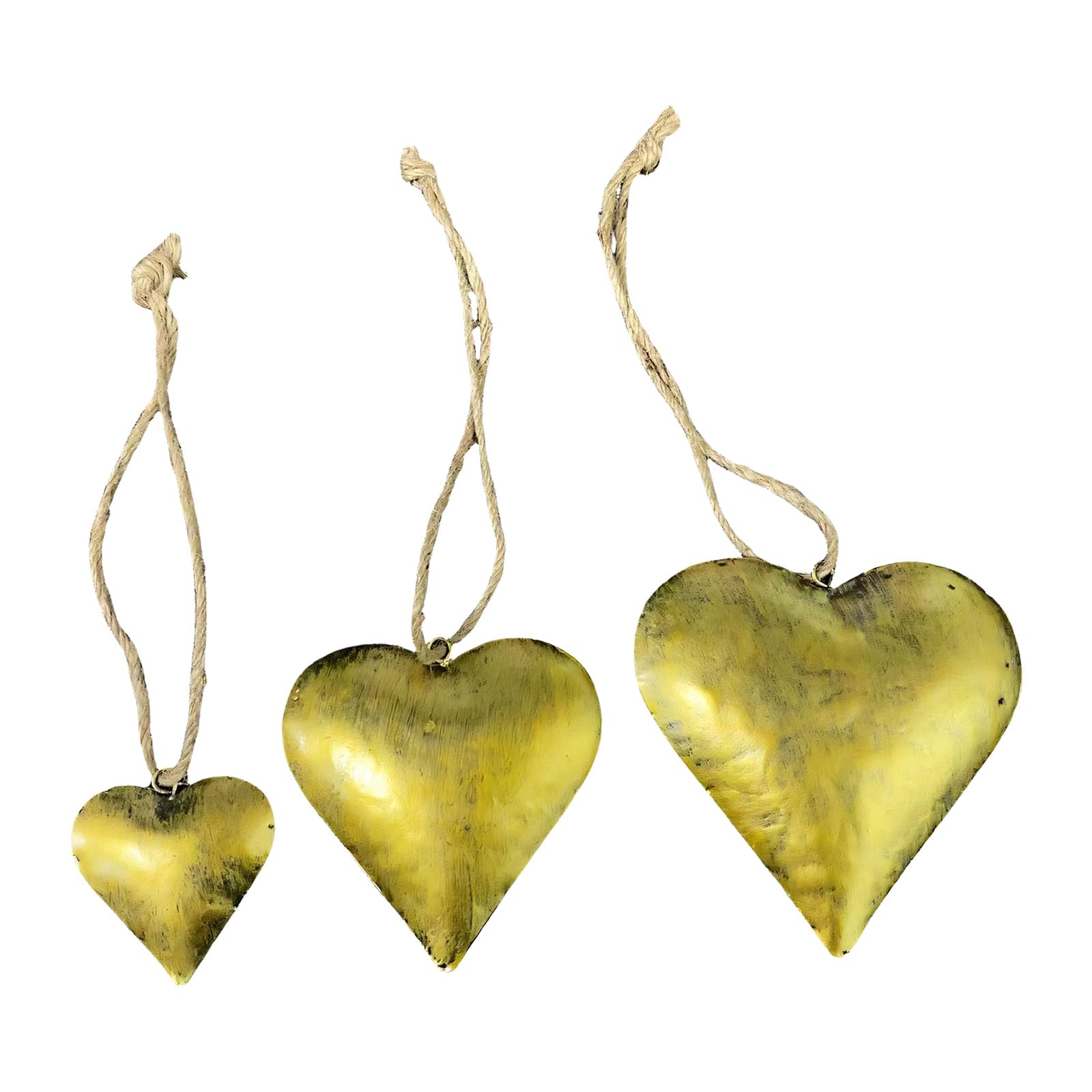 Charm Love Heart Metal Cow Bells Set of 3 for Romance Home Decors Craft Project and Special Event Festival Arrangement Love Theme Pendant