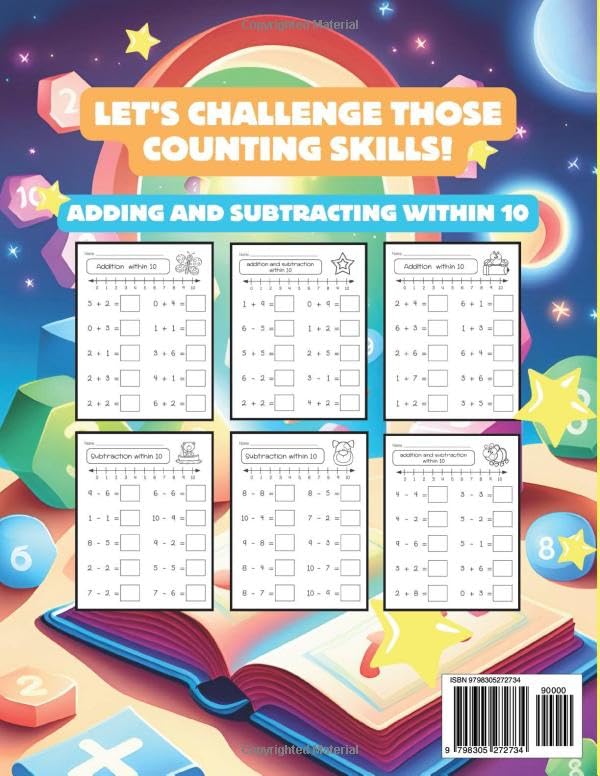 Math Magic Adventure: Adding & Subtracting Fun Within 10! Preschool to Grade 2 Math Workbook - Image 2