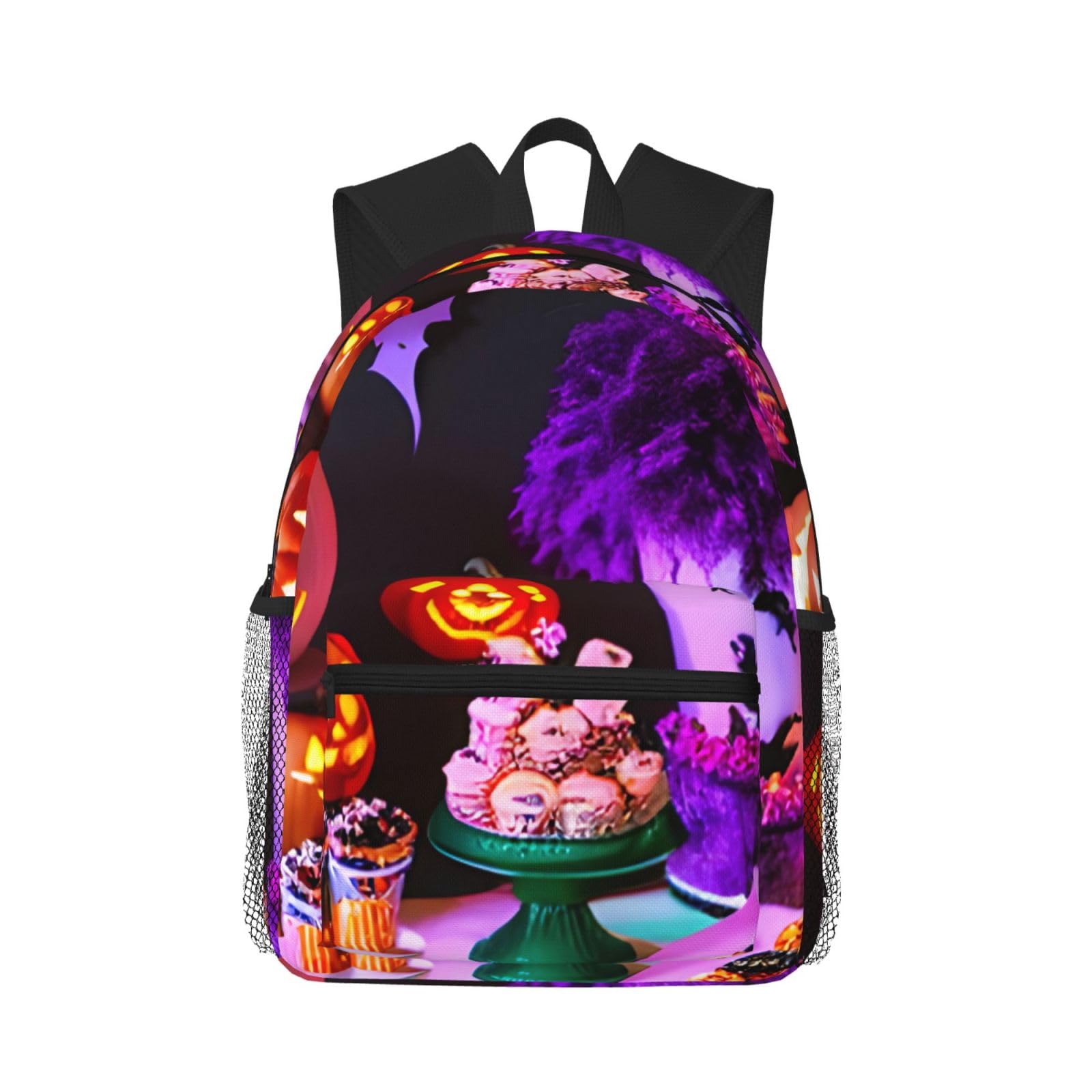 Mochila ligera para viajes diarios con estampado de fiesta de Halloween unisex 8