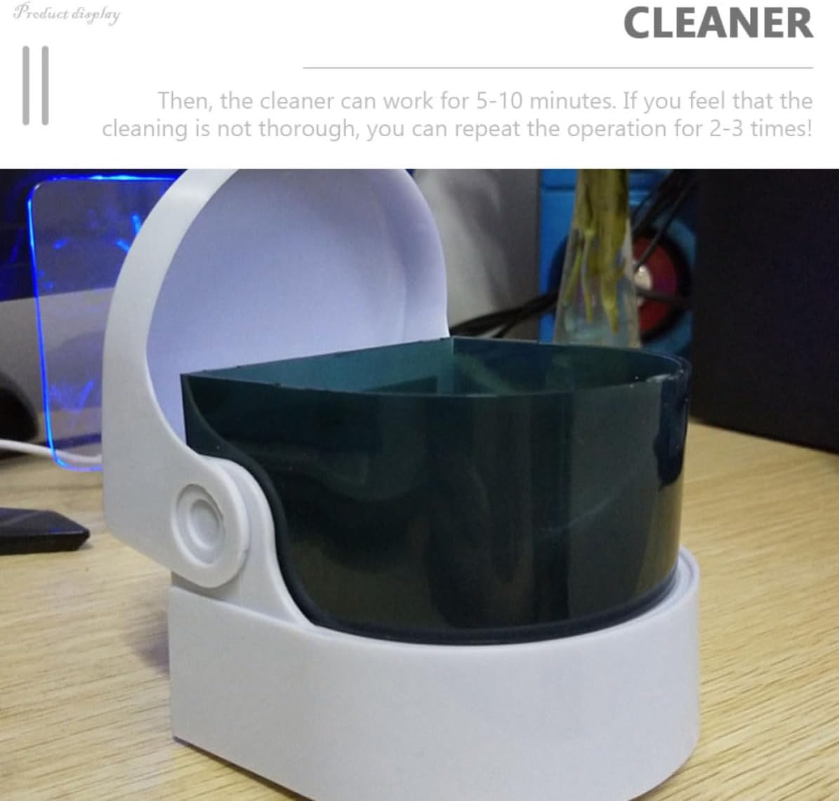 2pcs Mini Portable Jewelry Cleaner Cleaning Device