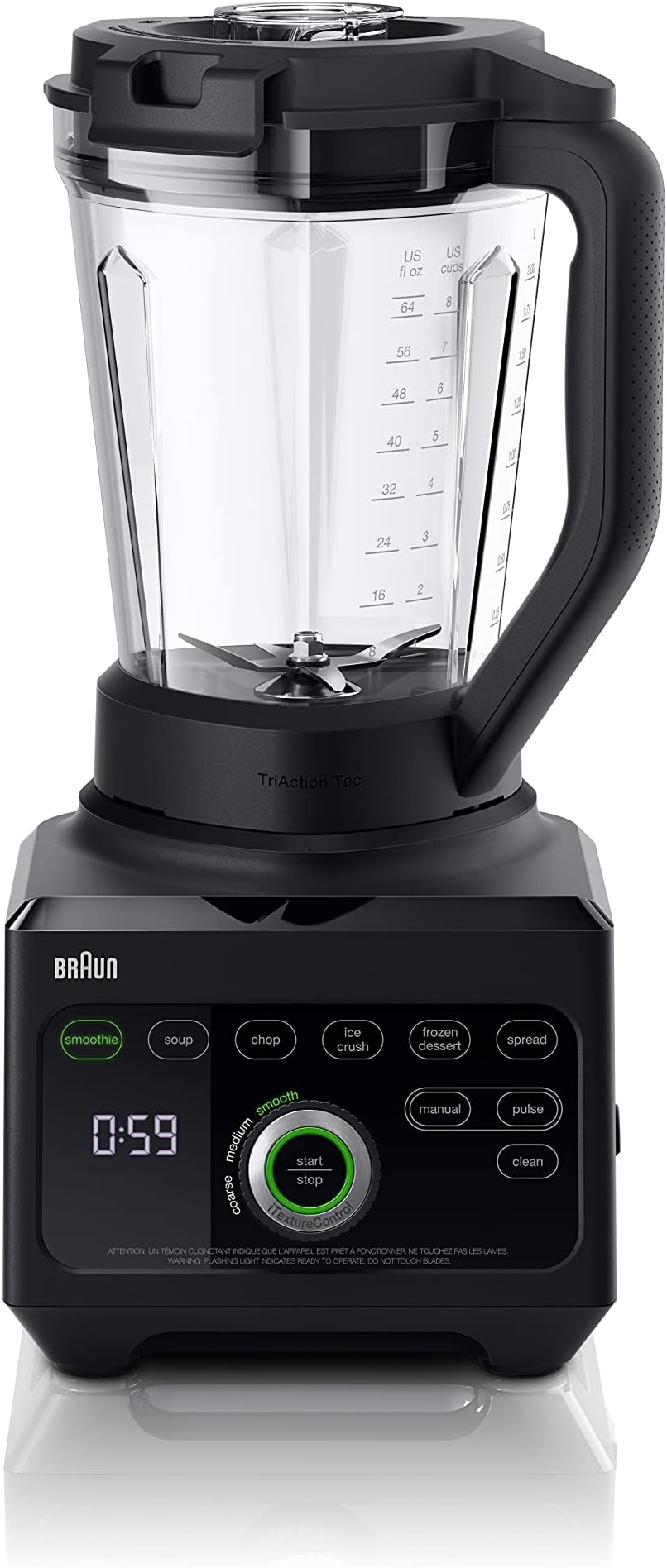 Braun JB9040BK TriForce Power Blender 1600W, 68oz, iTexture Control