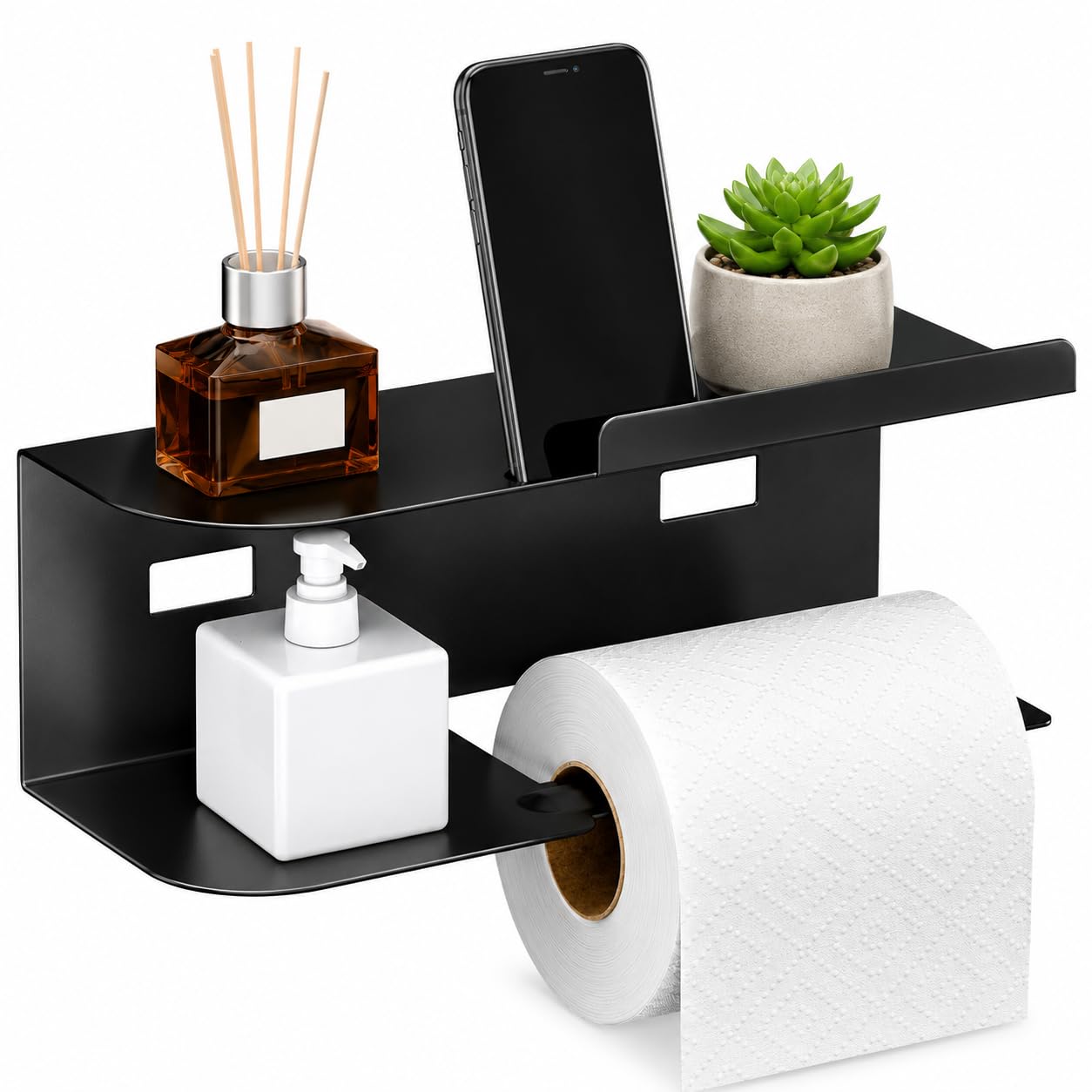 Oderra Toilet Roll Holder with Shelf