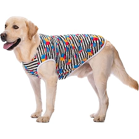 Amazon Kuveela Pet 犬服 犬 犬の服 服 夏 春 夏服 ドッグウェア Tシャツ お出掛け お散歩 日焼き防ぐ 脱毛保護 通気性 おしゃれ 大型犬 中型犬 メッシュ 正方形柄 Xl Kuveela シャツ パーカー 通販