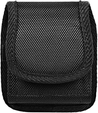 Nylon Cell Phone Holster for Motorola Moto RAZR, Plus/Ultra, 2023,2024,2025.Samsung Galaxy Z Flip 7/6/5/4/3/SE Vertical Case Canvas Waist Carrying Pouch with Hook, Belt Clip/Loops, Black