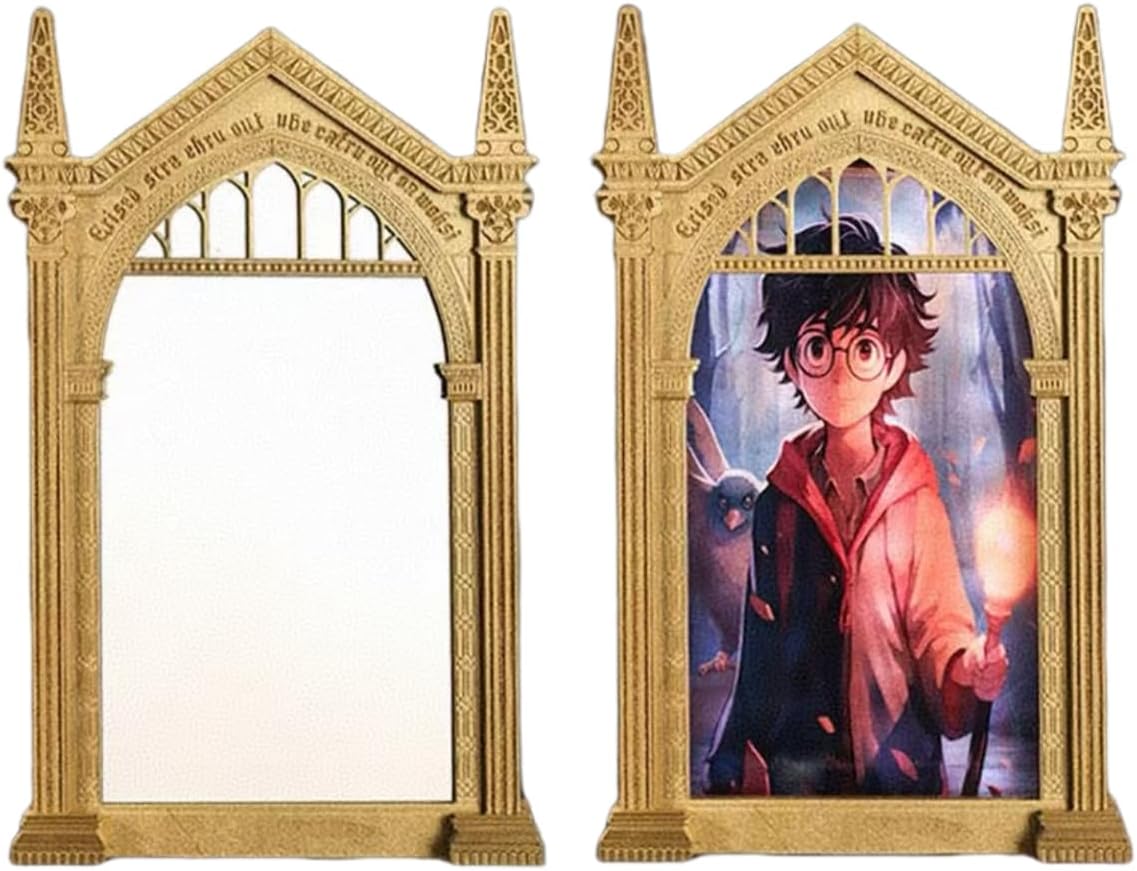 Magic Mirror，The Mirror Turns on The Light into a Photograph，Photos can be Replaced by Yourself， Room Decor，Special Decoration，Surprise Gifts for Family and Loved Ones