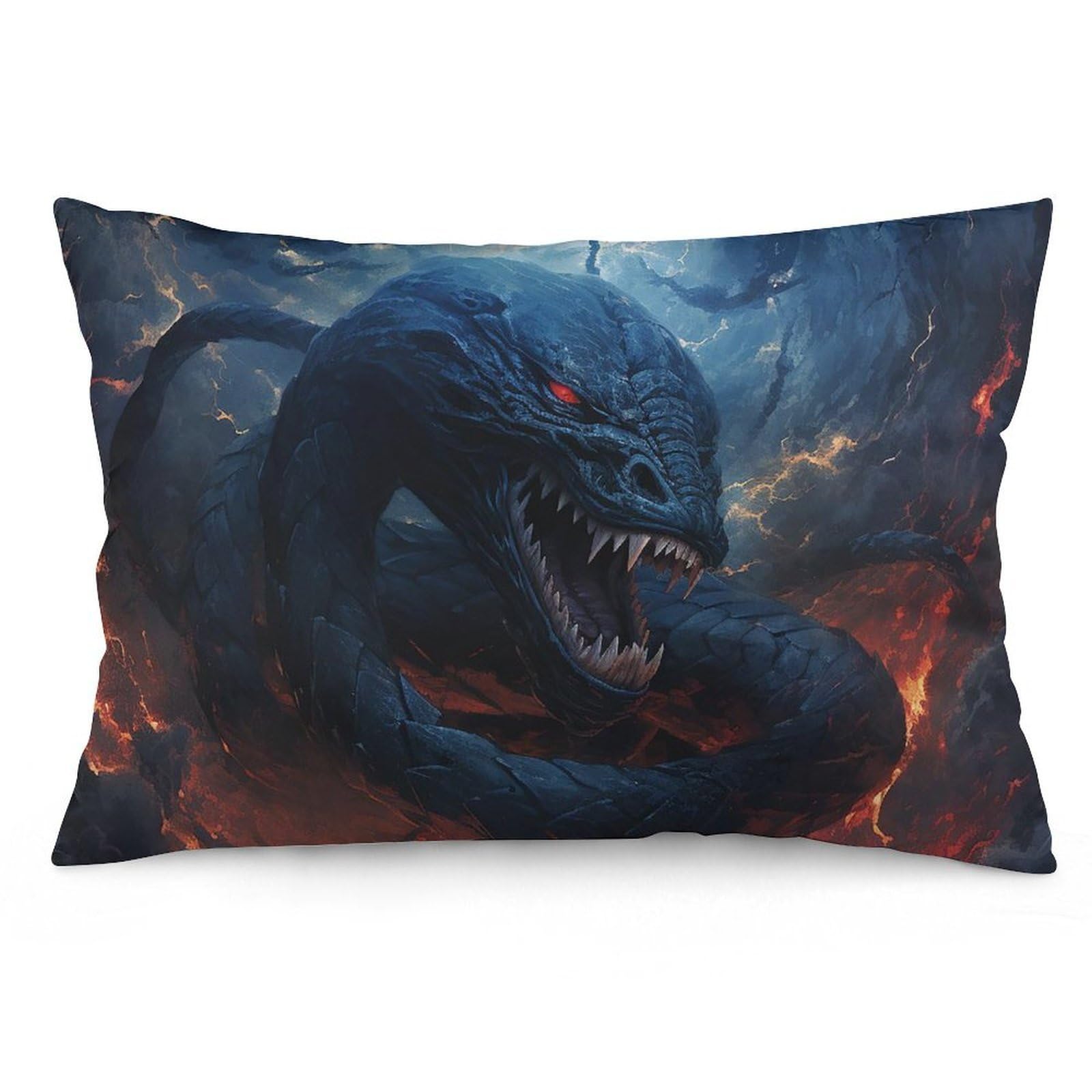NTVOWPZO 2 Pack Decoration Throw Pillow Covers 12 "x20 Pillowcases Covers Black Snake in Flames Pillowcases Modern Farmhouse Home Decor Sofa Cushions Covers for Couch Bed Living Room