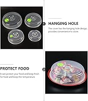 Vista 8 de 4-Piece Microwave Oven Oil-Proof Food Cover Set 9-Inch Steamed Vegetable Heating Splatter Screen for Kitchen Cooking