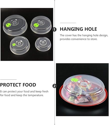 Miniatura 8 de 5pcs Horno Microondas Cubierta a prueba de aceite Cubierta de alimentos Microondas Splatter Plate Cocina Food (blanco)