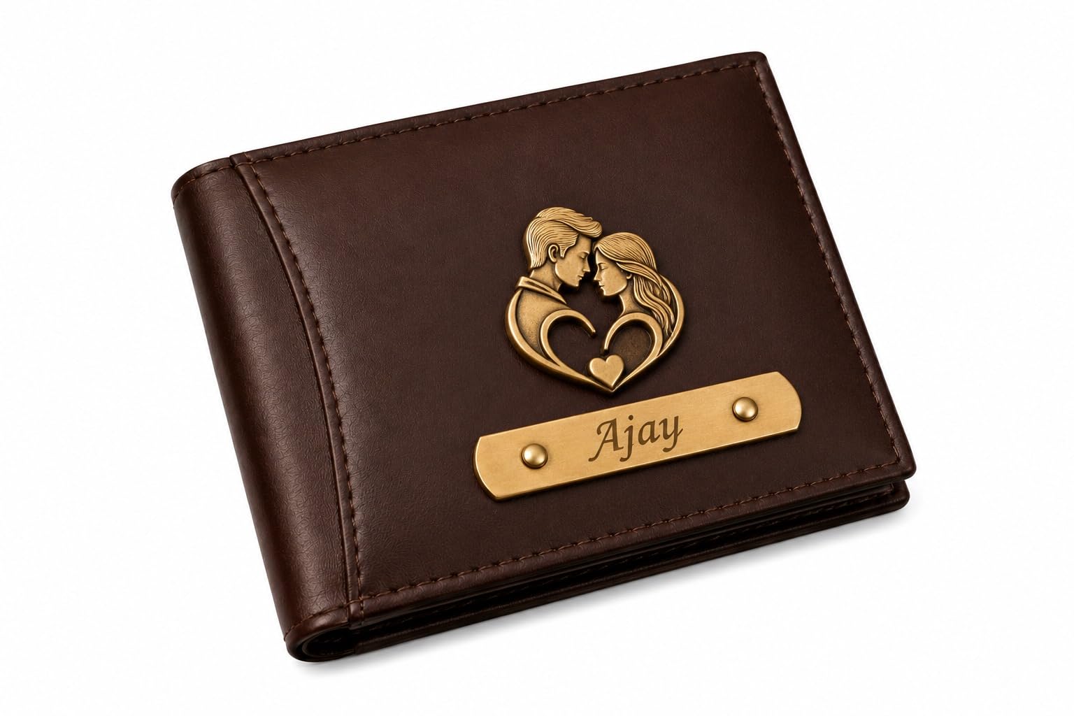 Men’s Personalized Wallet I Stylish Leather Slim Purse with Name & Charm I Customized Unique Gift for Birthday Anniversary Men Boy Love Husband Employees Clients (Dark Brown)-image-9