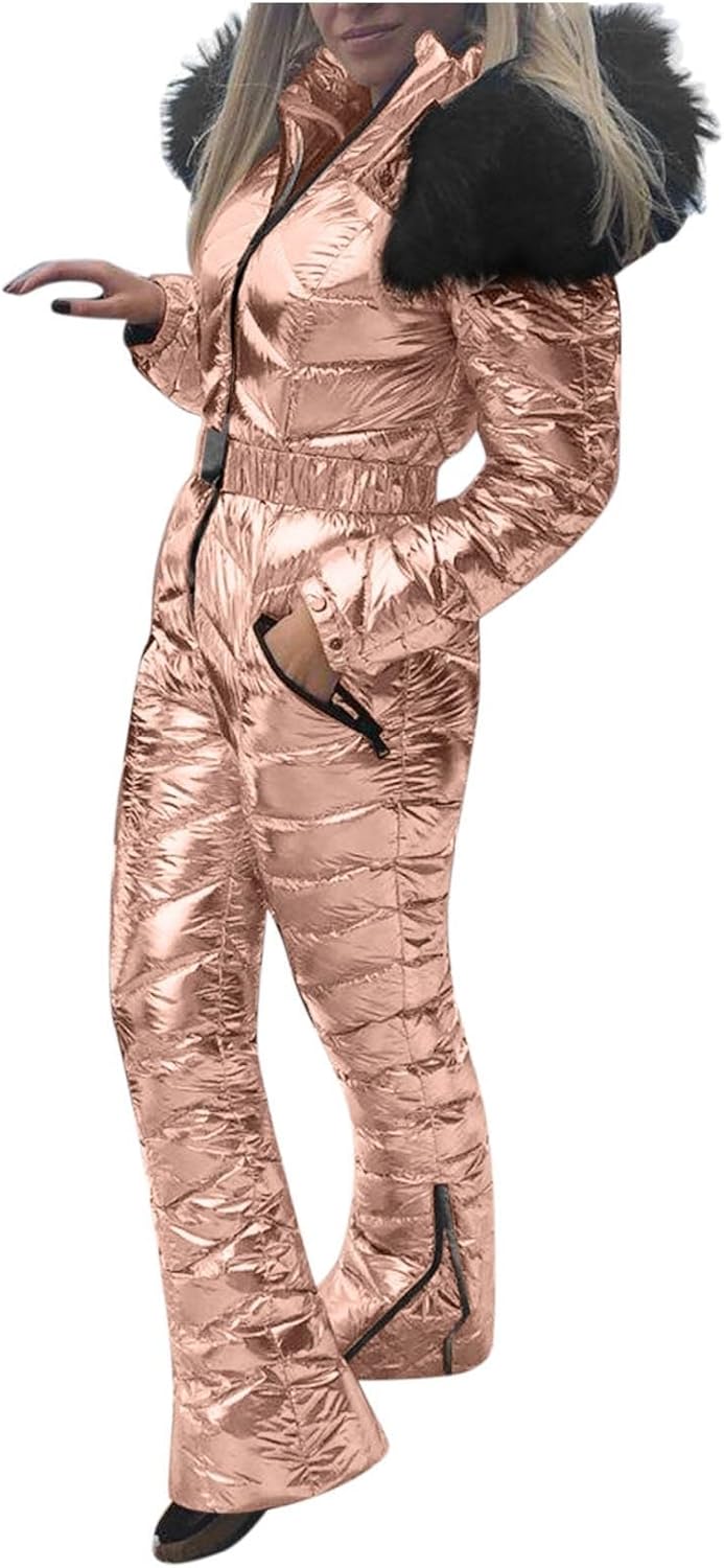IQYU Sneeuwpak voor volwassenen en dames: skipak eendelig dames winter warm sneeuwoverall ski-jack met bontcapuchon retro skipak waterdicht ski-overall skipak dames jumpsuit, Z1 Hot Pink, S IQYU Sneeuwpak voor volwassenen en dames: skipak eendelig dames winter warm sneeuwoverall ski-jack met bontcapuchon retro skipak waterdicht ski-overall skipak dames jumpsuit, Z1 Hot Pink, S