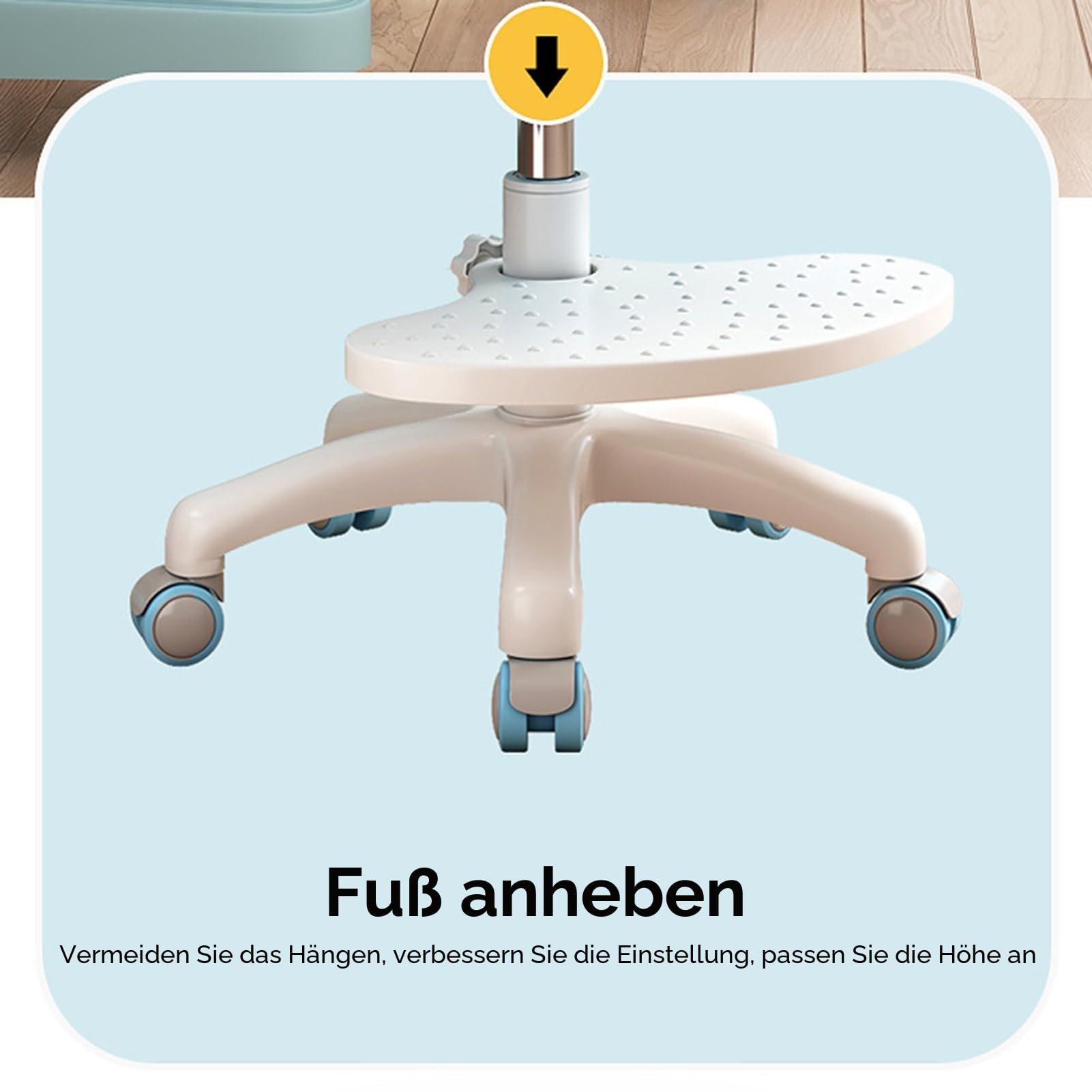 Drehstuhl für Kinder und Jugendliche, Rosa, höhenverstellbar und mit doppelter Rückenunterstützung, ergonomischer Schreibtischstuhl für Teenager von 3 bis 18 Jahren