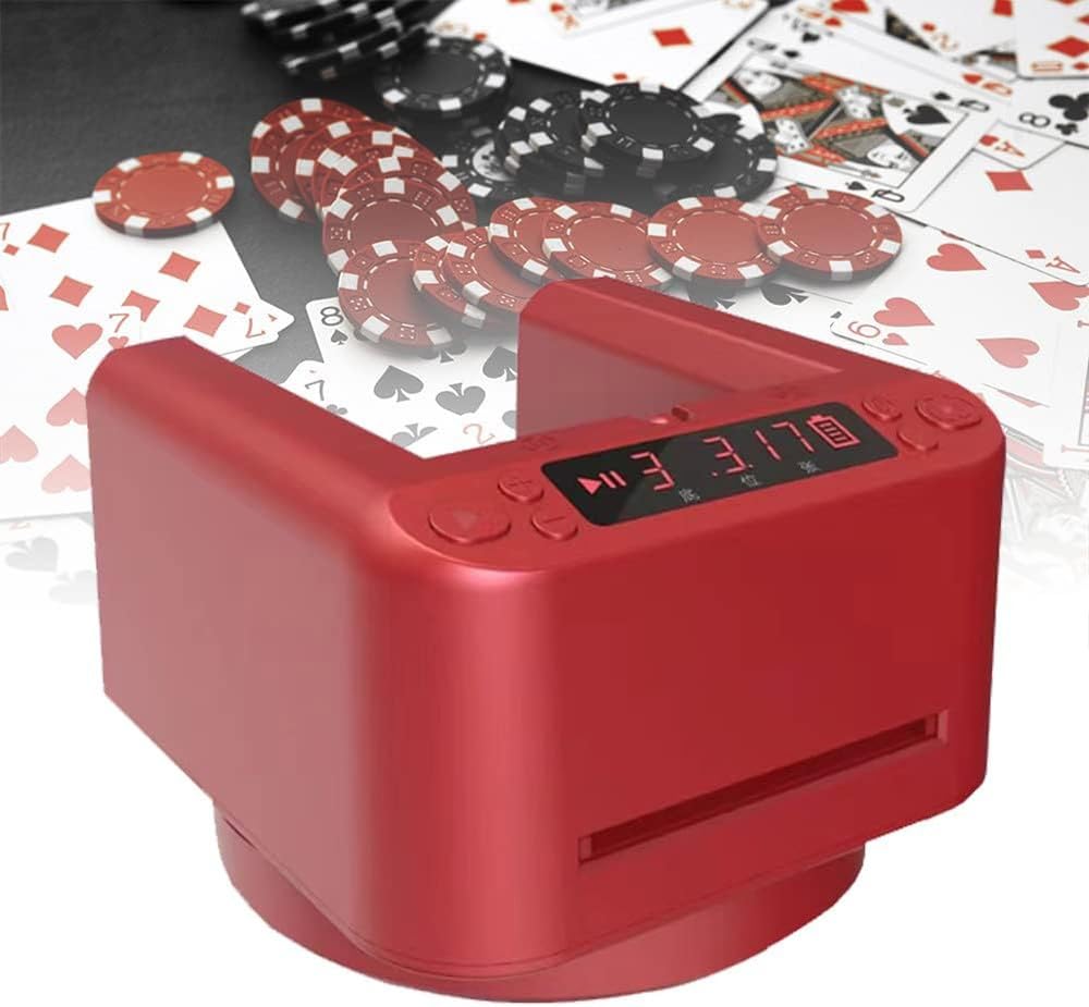 Repartidor de Cartas Eléctrico, Distribuidor de Cartas de Póquer Giratorio de 360°, Barajador de Cartas Automático, con Pantalla LED, Accesorios de Mesa de Naipes de Casino