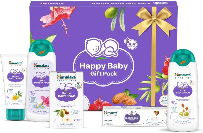 Himalaya Baby Gift Pack of 5 items | with Baby Soap, Shampoo, Cream, Lotion, Rash Cream | No.1 Doctor Prescribed | Gentle, Safe & Researched for baby's skin & hair