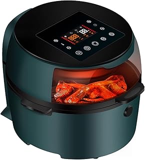 Frytownica powietrzna, frytownica wizualna z okienkiem 8L1500W z cyfrowym wyświetlaczem LED i umówieniem na 24 godziny, 60-minutowym zegarem i regulacją temperatury 80-200 ℃,Green