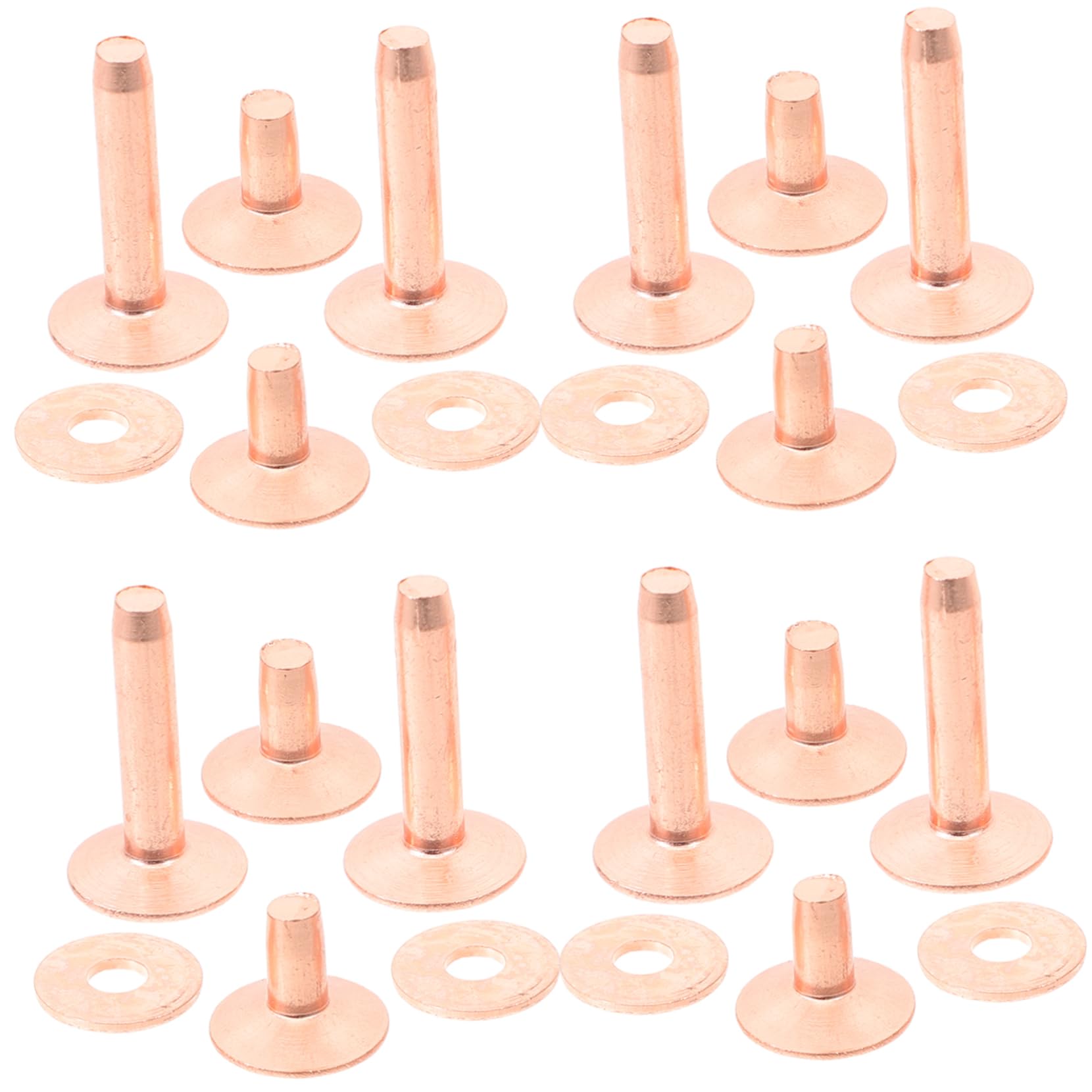 154piezas Kit De Remaches De Cuero Color Cobre Remaches Redondos Metálicos Para Ropa Cinturón Bolso Estilo Punk Diy