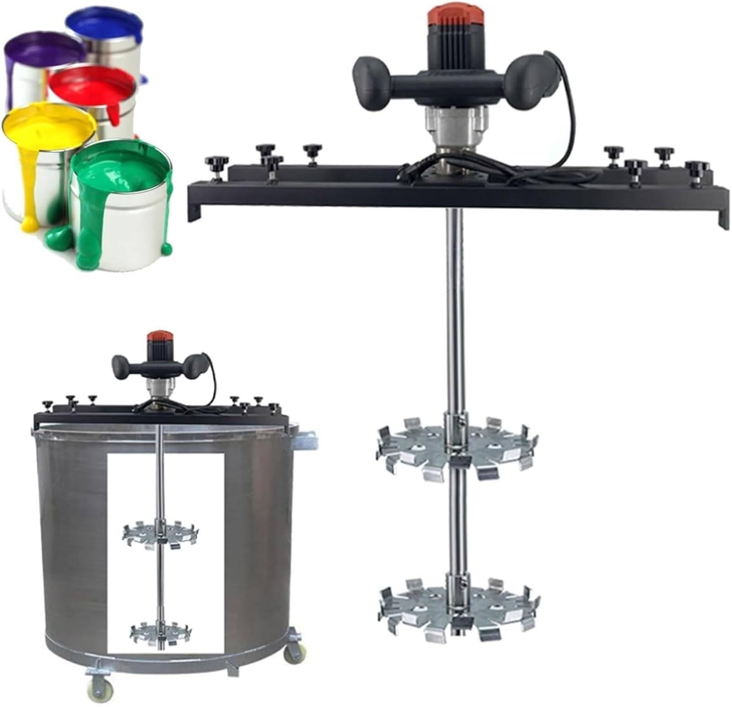 IBC Air Agitator, Pneumatic 1 Ton Tank Mixer Machine, Paint Stirring Machine Bracket Air Agitator Paint Mix Tool,Commercial 1 Ton Paint Stirring Machine,C(Size:C)