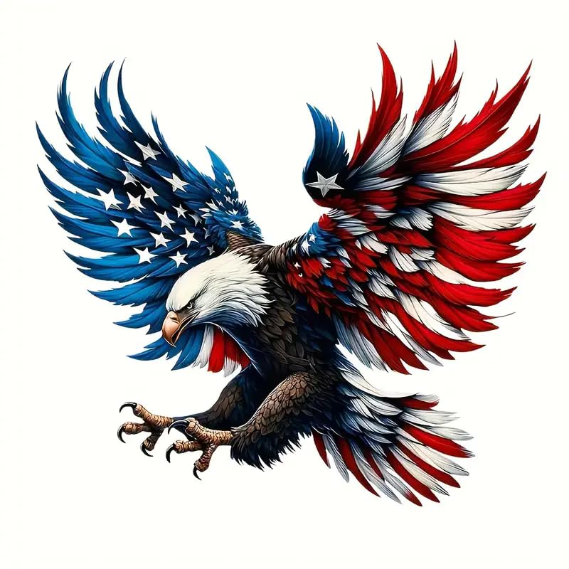 Patriotic Eagle PVC Vinyl Car Decals Stickers Waterproof Self-Adhesive Decals for Cars, Laptops, Trucks, Motorcycles Wall Window Luggage Scratch Cover