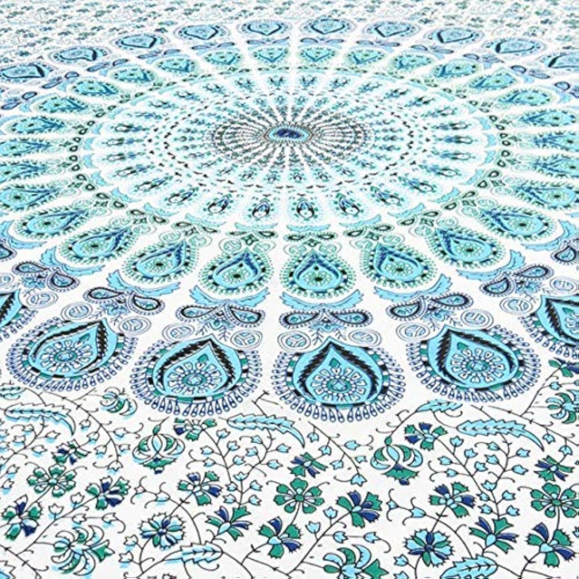 Peacock Wing Indian Mandala Bohemian Art Wall Hanging Bedspread