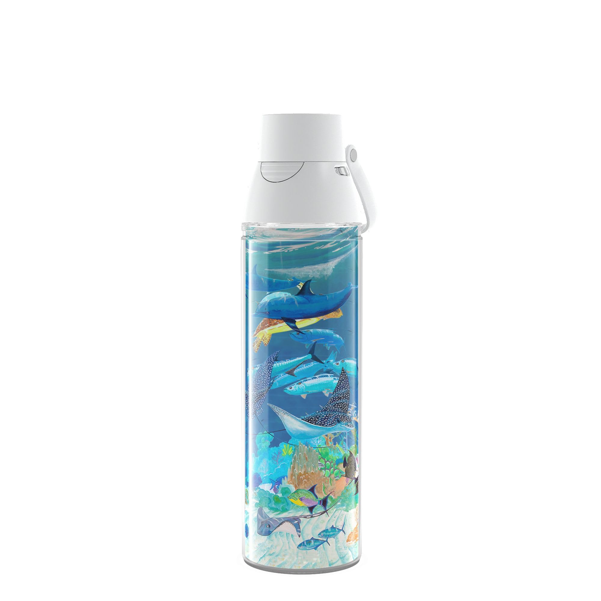 TervisVenture Lite Guy Harvey - Ocean Scene Made in USA Double Walled Insulated Tumbler Travel Cup Keeps Drinks Cold & Hot, 24oz Water Bottle, Classic