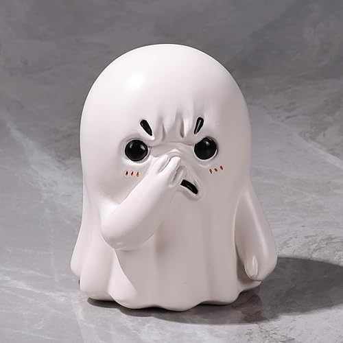 Miniatura 6 de Figura pequeña de fantasma con nariz de sujeción, bonita estatua de baño de fantasma, decoración de Halloween para interiores, para escritorio