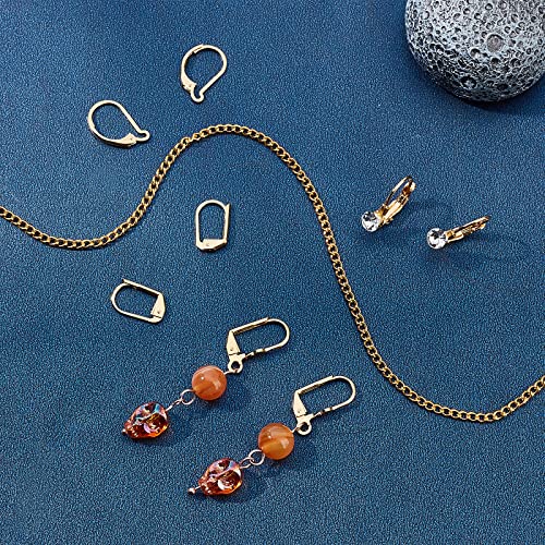 SUNNYCLUE 1 Box 24Pcs 4 Styles 24K Gold Plated Leverback French Earring Hooks Leverback Earwires Earring Findings for Jewellery Making Women DIY Earrings Crafts Crochet Stitch Markers Supplies - Image 4