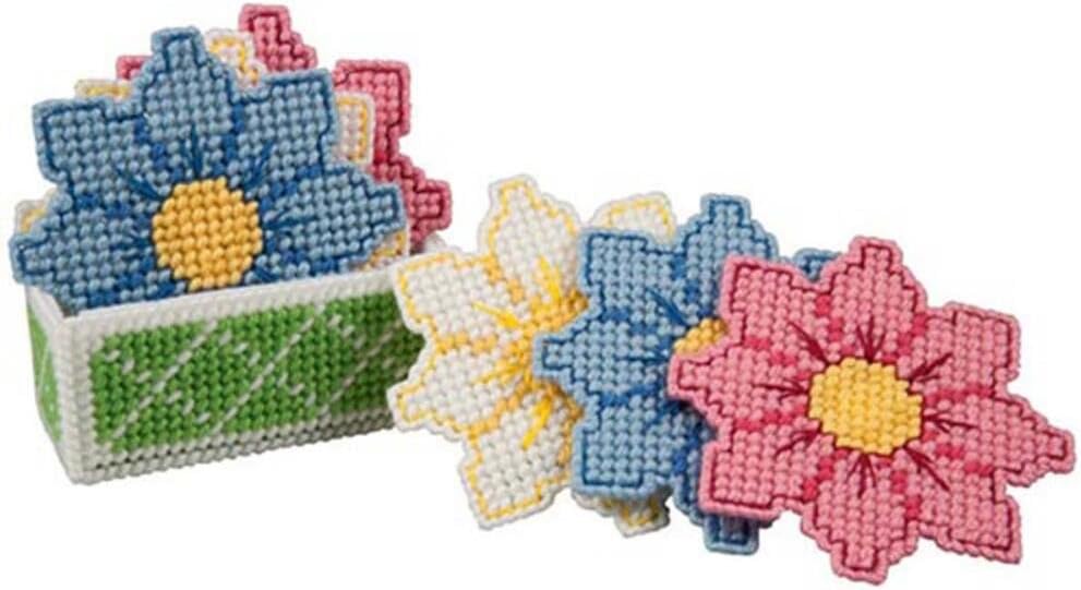 Craftways Daisy Coasters with Holder Plastic Canvas Kit