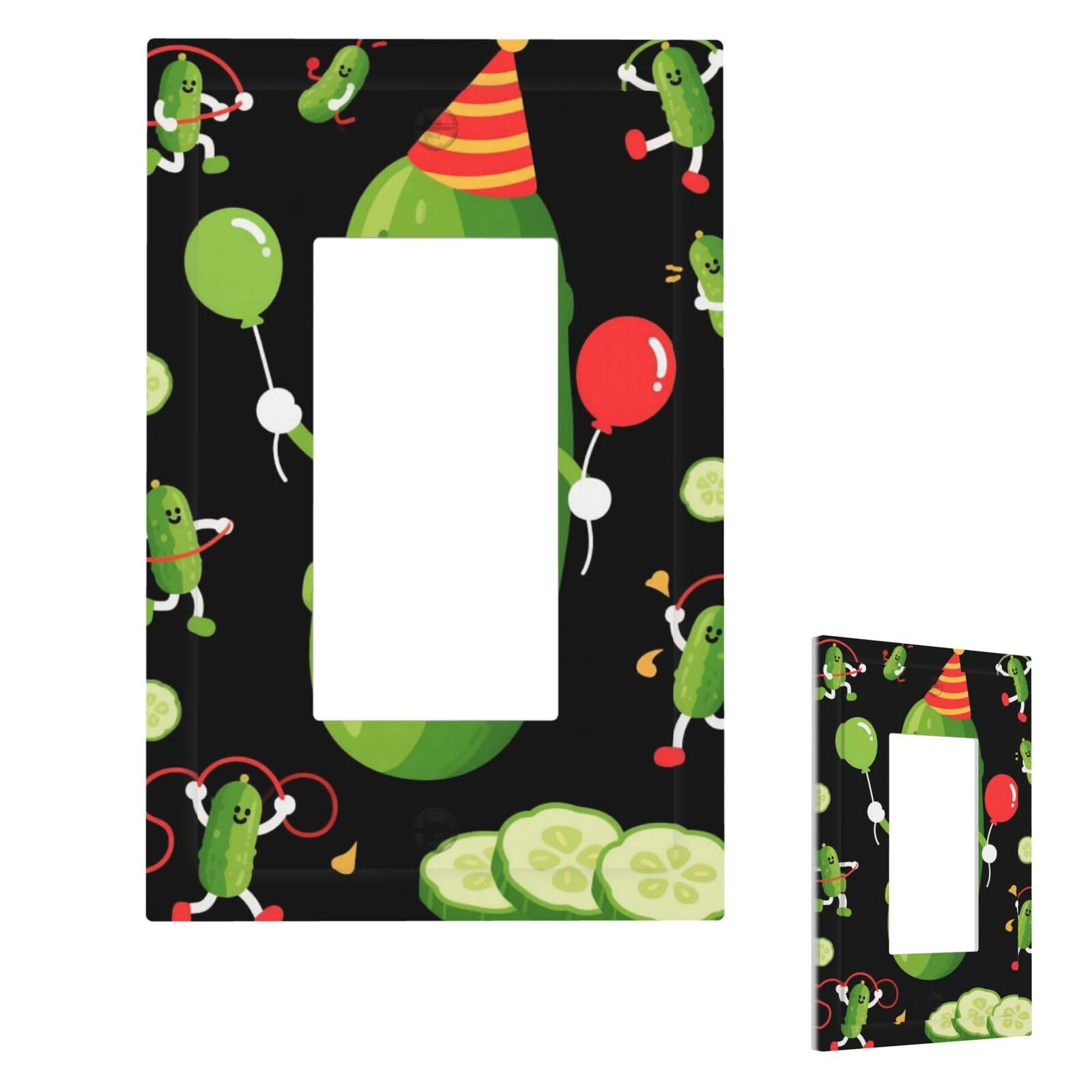 Funny Pickle Wall Plate Cover Modern Decorative 1 Gang Light Switch Cover Unbreakable Receptacle Outlet Covers For Living Room Bedroom Home Decor 1 Gang