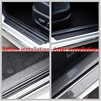 Vista 4 de Youngine Protectores de umbral de puerta de coche de fibra de carbono universal autoadhesivo flexible para coche, SUV, camioneta, protector de Negro