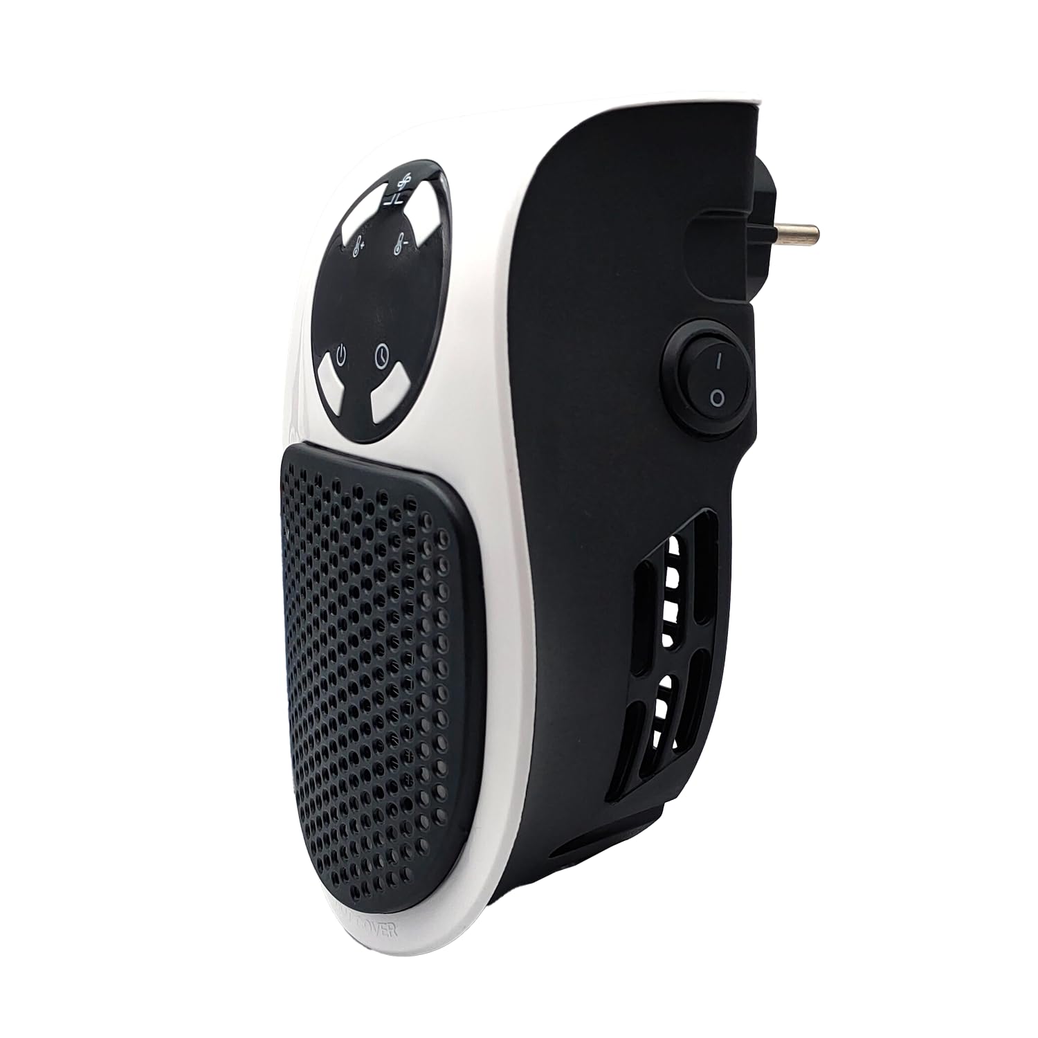 Stufetta Elettrica da Presa 500W a Risparmio Energetico, Termoventilatore Silenzioso con Termostato 15°-32°C, Timer 12h, Display LED, Doppia Velocità, Spegnimento Automatico