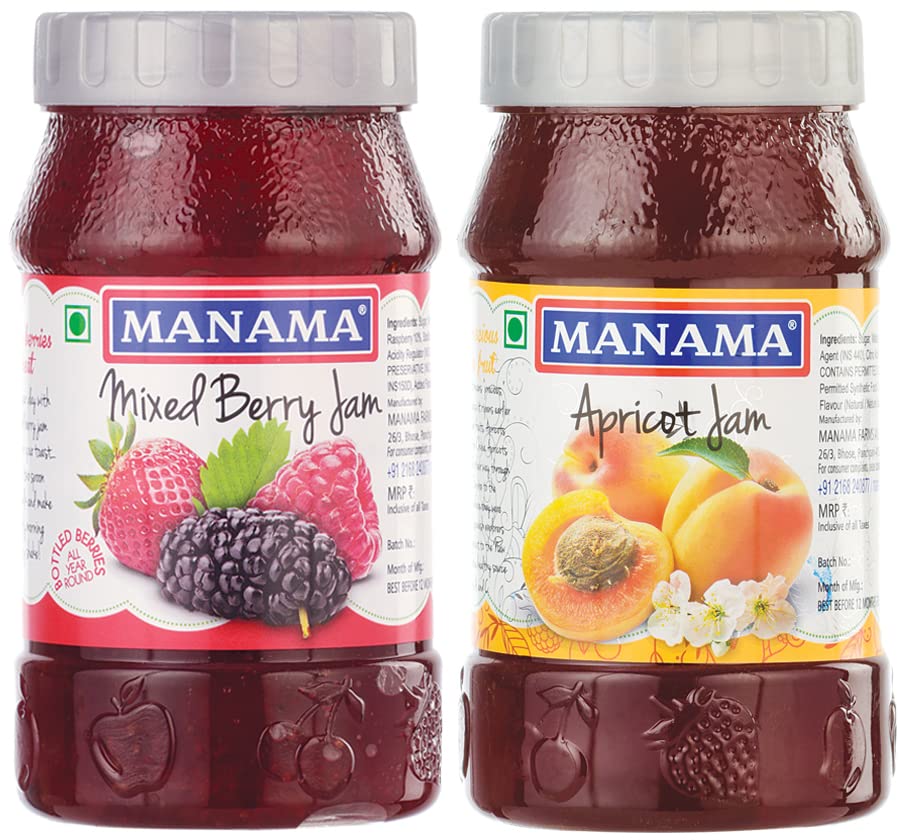 Manama Mixed Berry Jam and Apricot Fruit Jam, 500GMS Each, Pack of 2 (B09S11MSSJ) Amazon Price History, Amazon Price Tracker