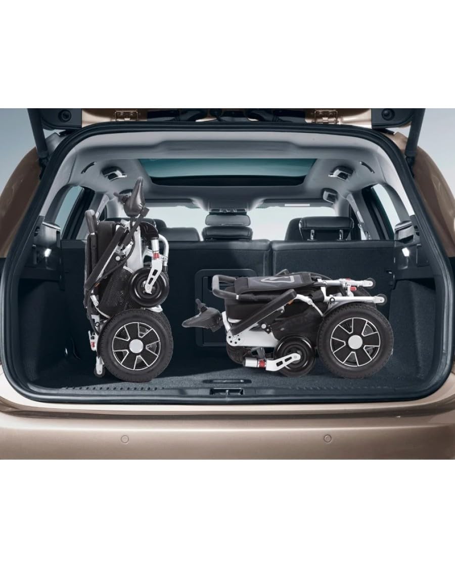 Silla de ruedas eléctrica plegable ligera, hasta 150 kg, plegable automático, ancho del asiento 56 cm, modelo J26R silla de ruedas eléctrica
