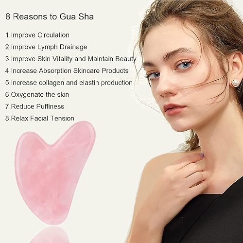 Vista 15 de Ditind Herramientas faciales Gua Sha, herramienta de masaje Gua Sha de obsidiana negra, herramienta de guasha de jade natural para masaje de piel