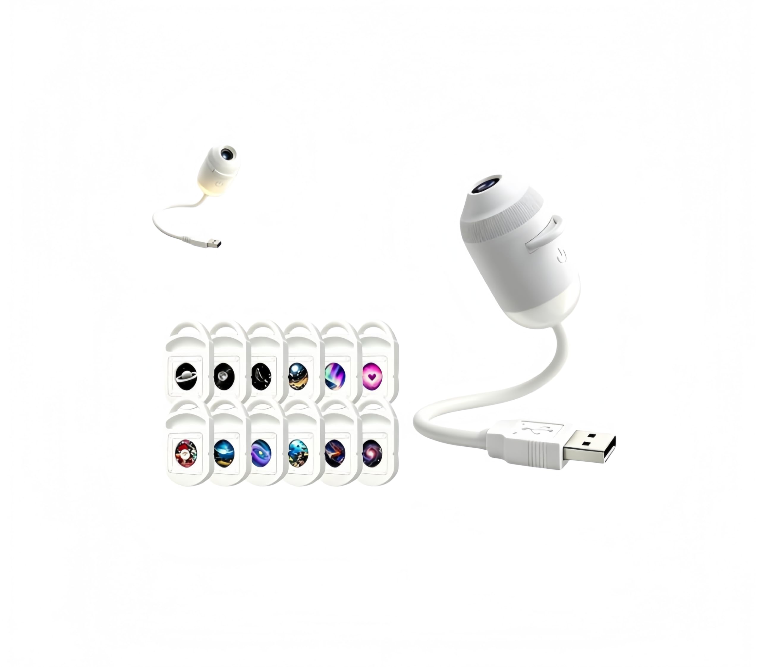 JXpxbao comauo USB Sternenhimmel-Projektor-Nachtlicht, hochauflösender Sternenhimmel-Projektor, geeignet für Schlafzimmerdecken und Autodächer. (Mit 12 Filmen)