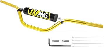 7/8 Inch 22mm Dirt Bike Handlebars 6063-T6 Aluminum,Compatible Pit Or Dirt Bike Handlebar With Foam Pad Universal For Motocross Pit Dirt Bike ATV Quad Mini Bike CRF YZF KXF KLX RMZ Gold