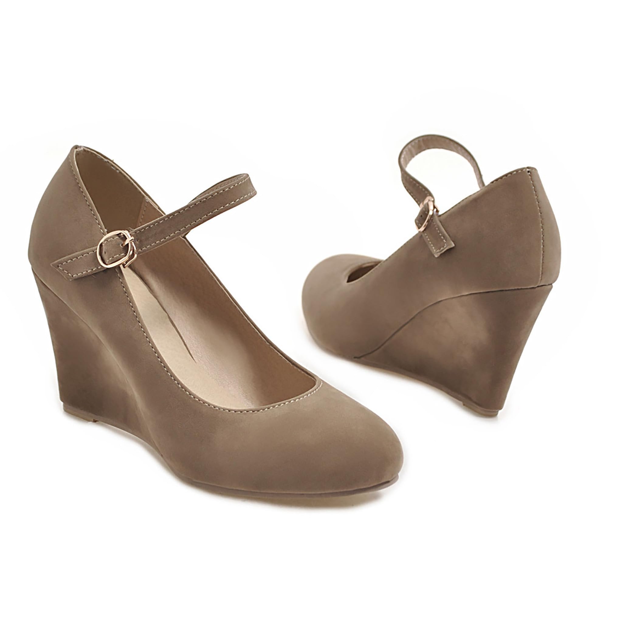 Bviennic Zapatos Mujer Cuña Tacon Alto Talla 33-43