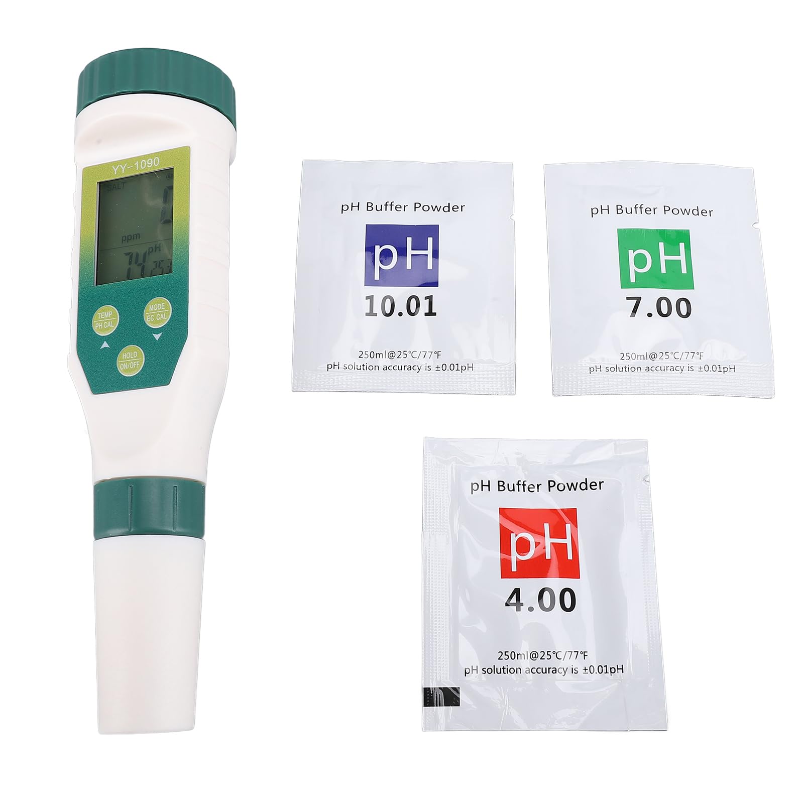 Greensen 5 in 1 Tester di qualità dell'Acqua Tds EC Temp Salinità con Sonda Multi-Parametro per Acquari, Acqua Potabile, Piscina, Design Portatile Leggero