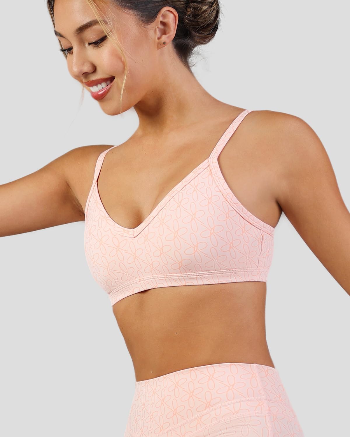 Flourish Blossom Women’s Medium Support Adjustable Workout Tops Minimalist Sports Bra