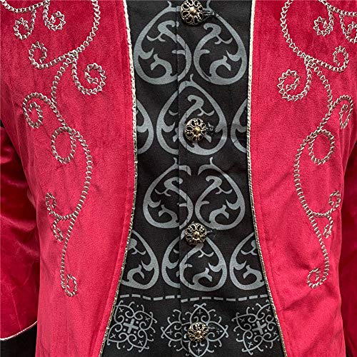 Apocrypha Men's Medieval Steampunk Tailcoat Vampire Gothic Jackets Frock Coat (Medium, Red) #TOP3
