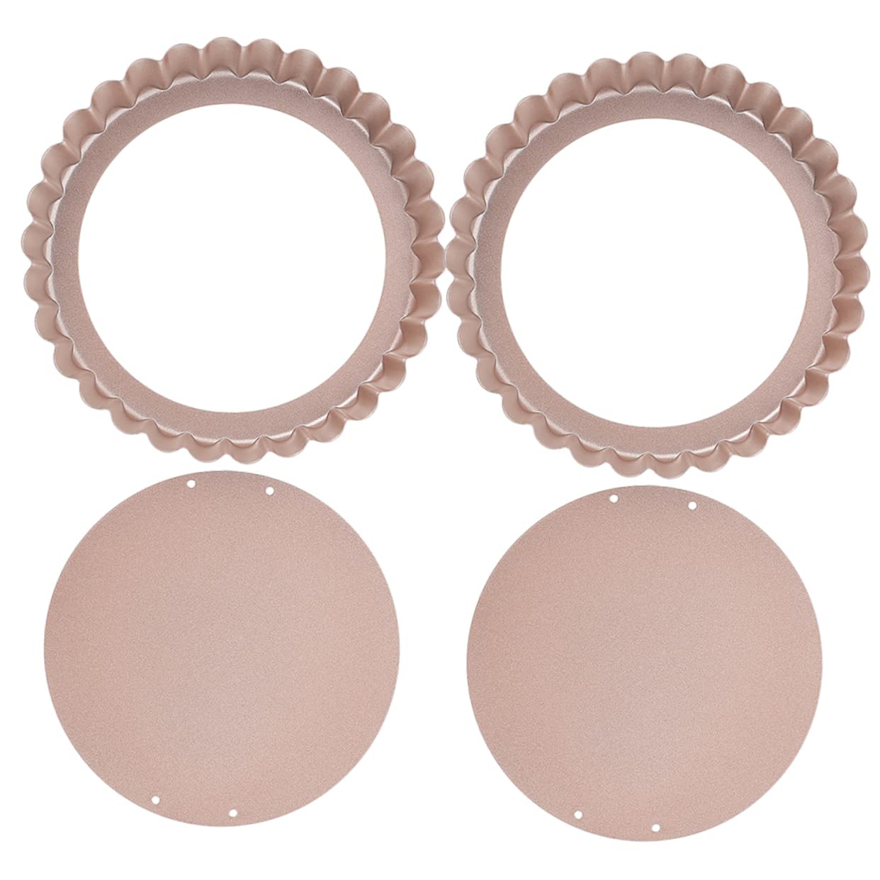 TIDTALEO 2pcs Heavy Duty Tart Pans with Removable Bottom Non-stick Baking Pans for Quiche Tarts Cakes for Home Restaurants and Special Occasions